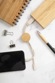 Mugory přívěšek na klíče s USB nabíjecími kabely: přírodní