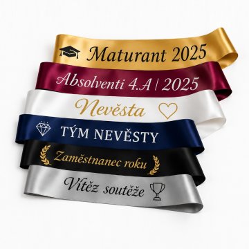 Šerpy s vlastním potiskem na maturitní plesy a akce