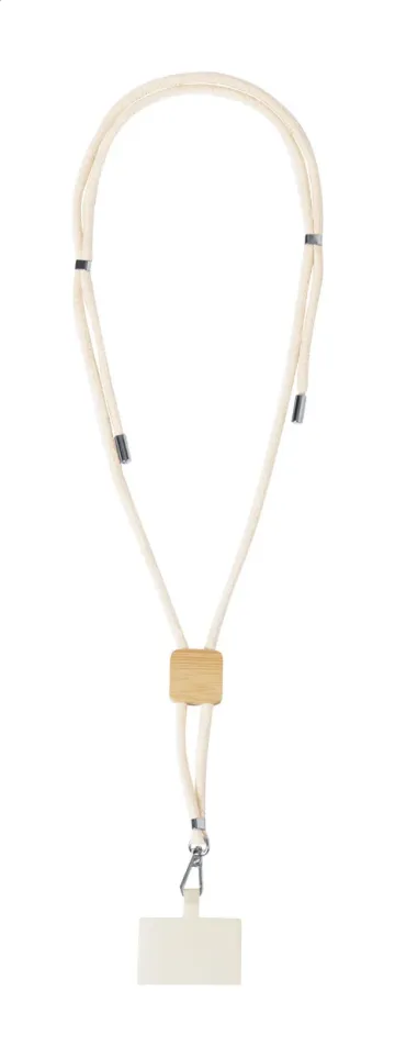 Cohol Neck lanyard s držákem na mobilní telefon, čtverec: přírodní