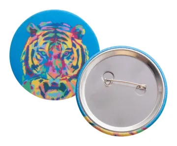 PinBadge RPET Maxi placka - odznak se špendlíkem: bílá, stříbrná